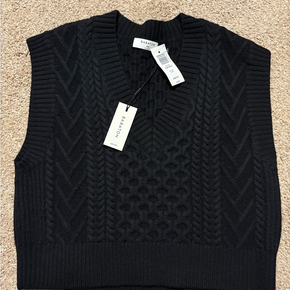 Artizia - Babaton Black Cable Knit Sweater‎ Vest - 2XS